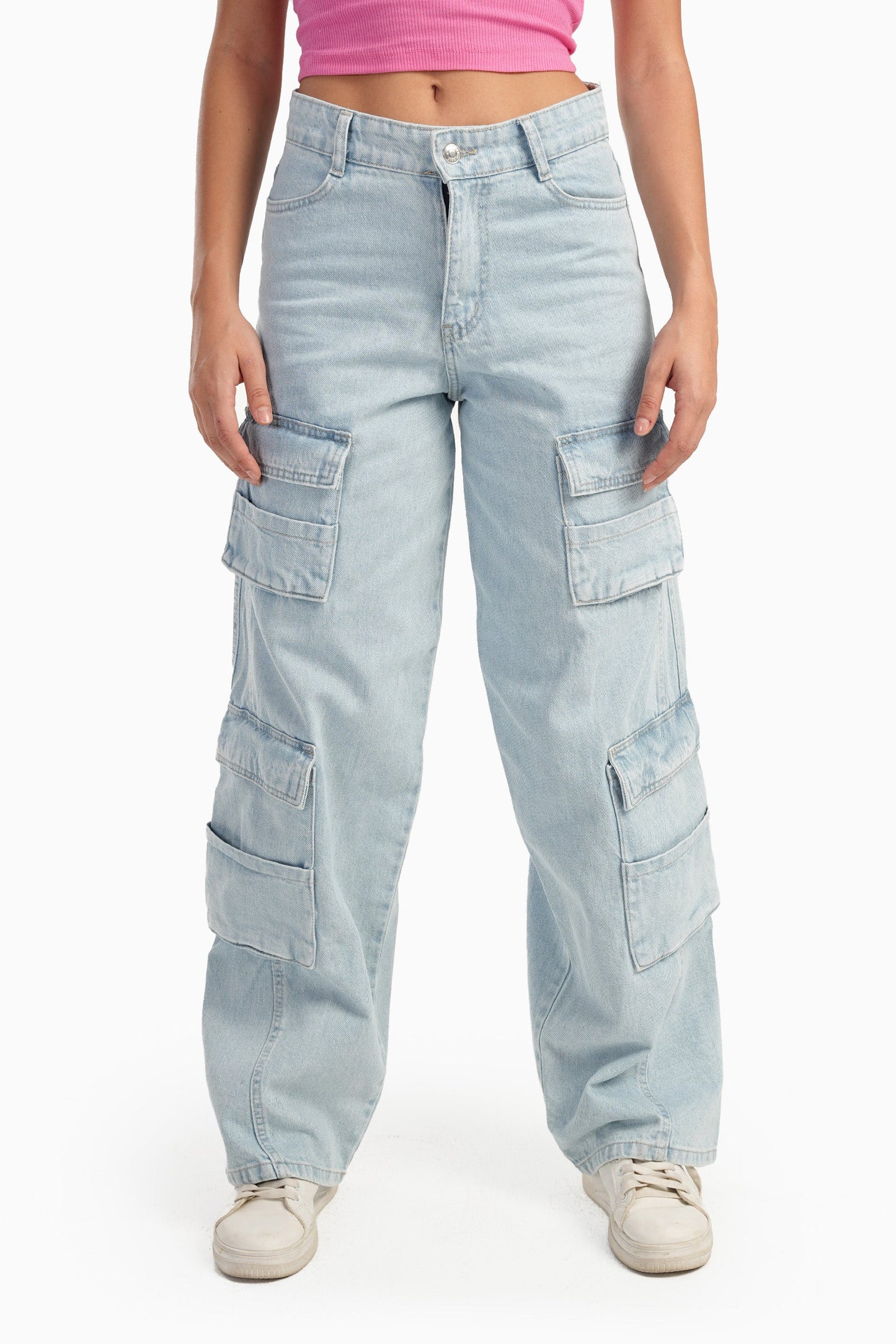 Carina Light Blue Cargo Jeans