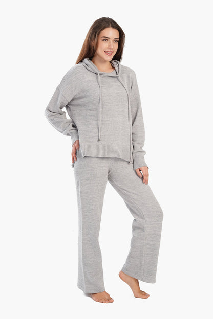 طقم بيجامة تريكو بغطاء للرأس