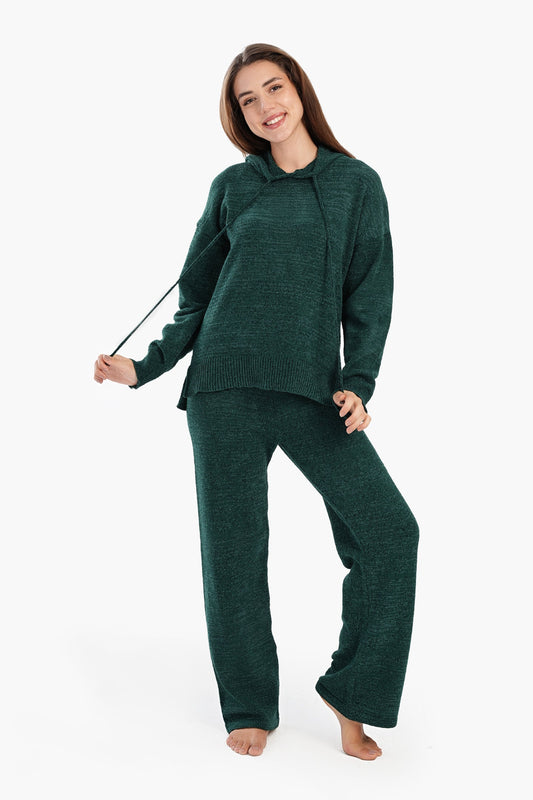 طقم بيجامة تريكو بغطاء للرأس