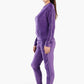 Purple Ribbed Pyjama Set