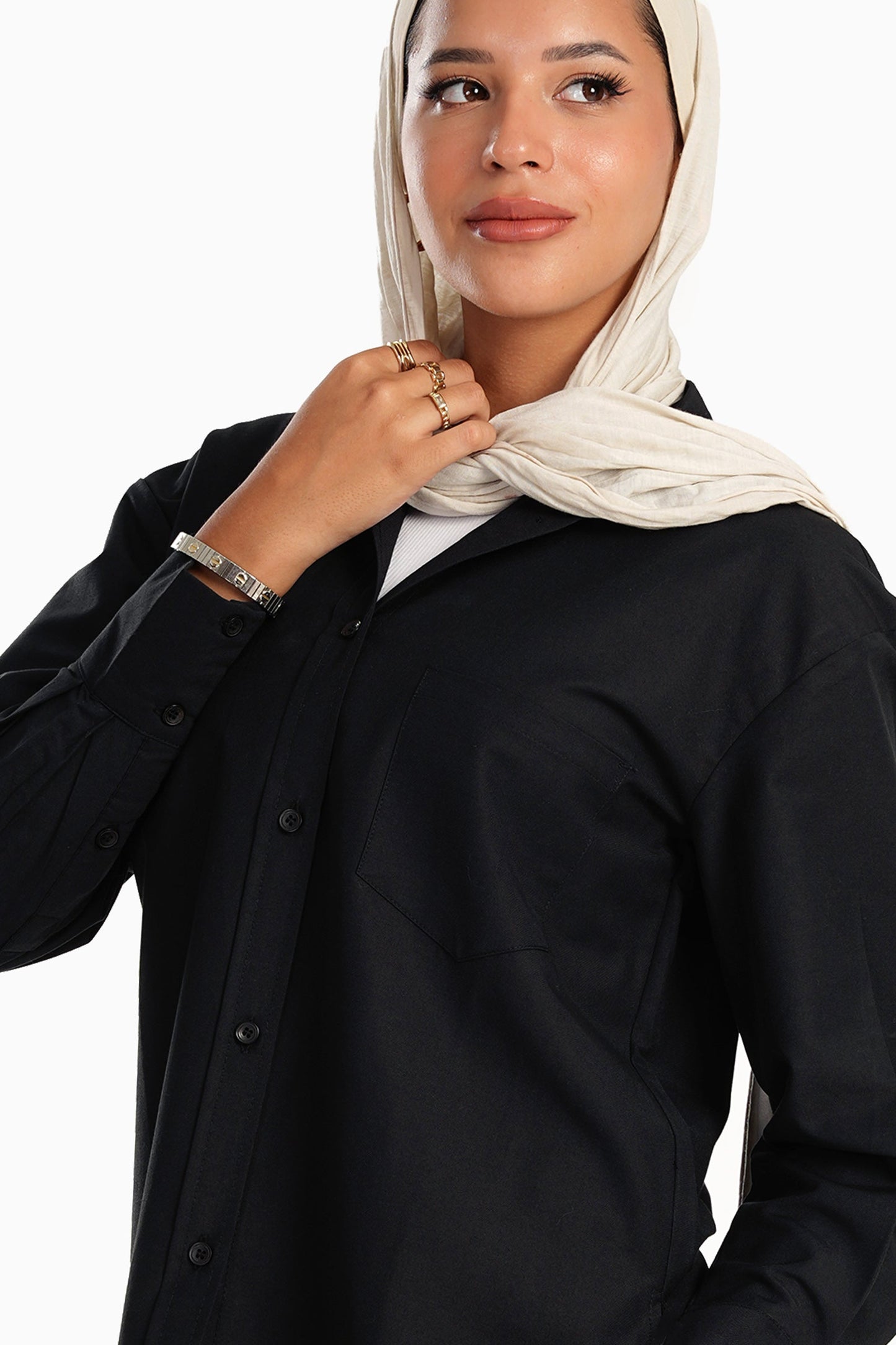 Carina Cotton Blend Collared Shirt