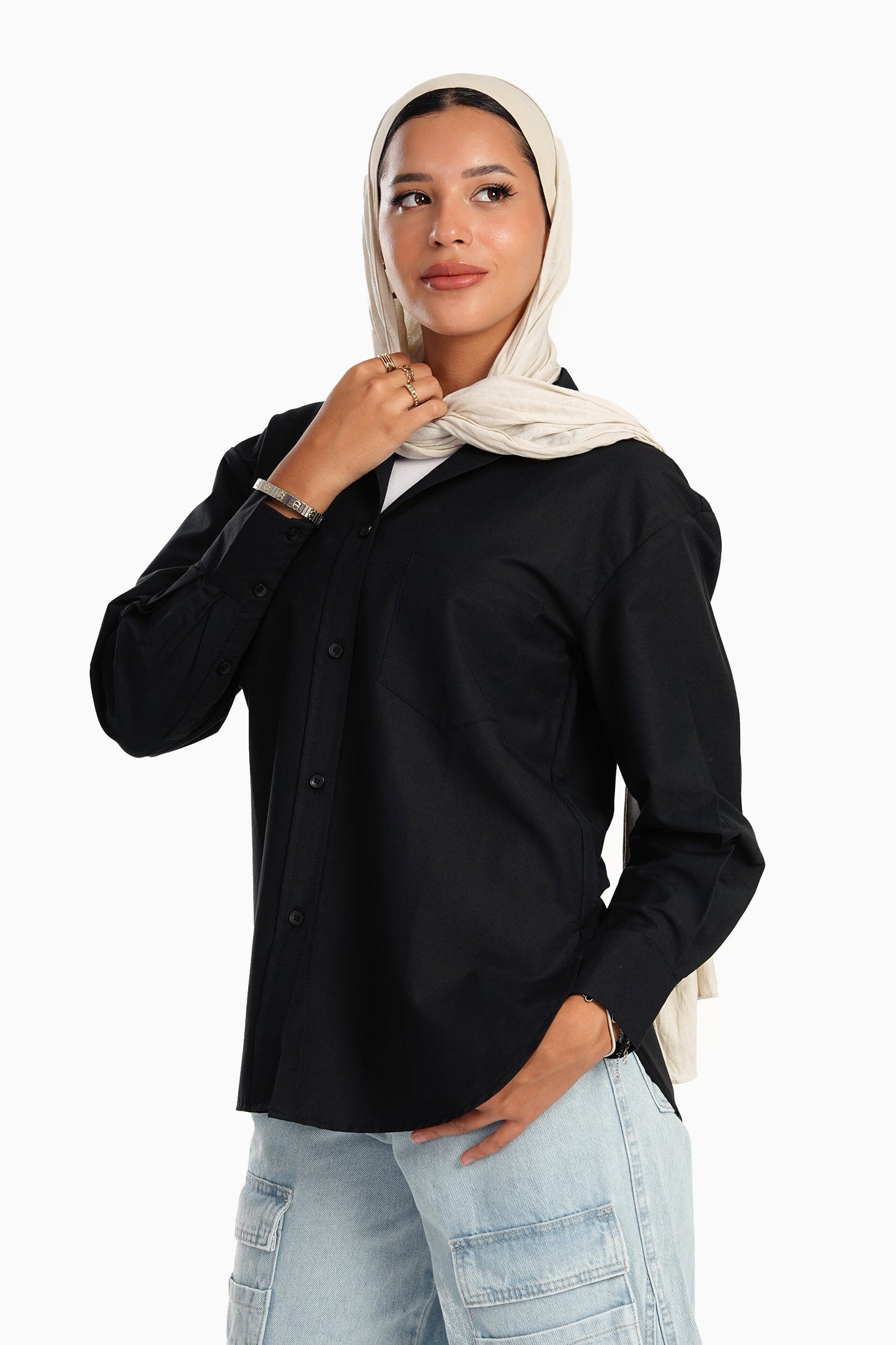 Carina Cotton Blend Collared Shirt