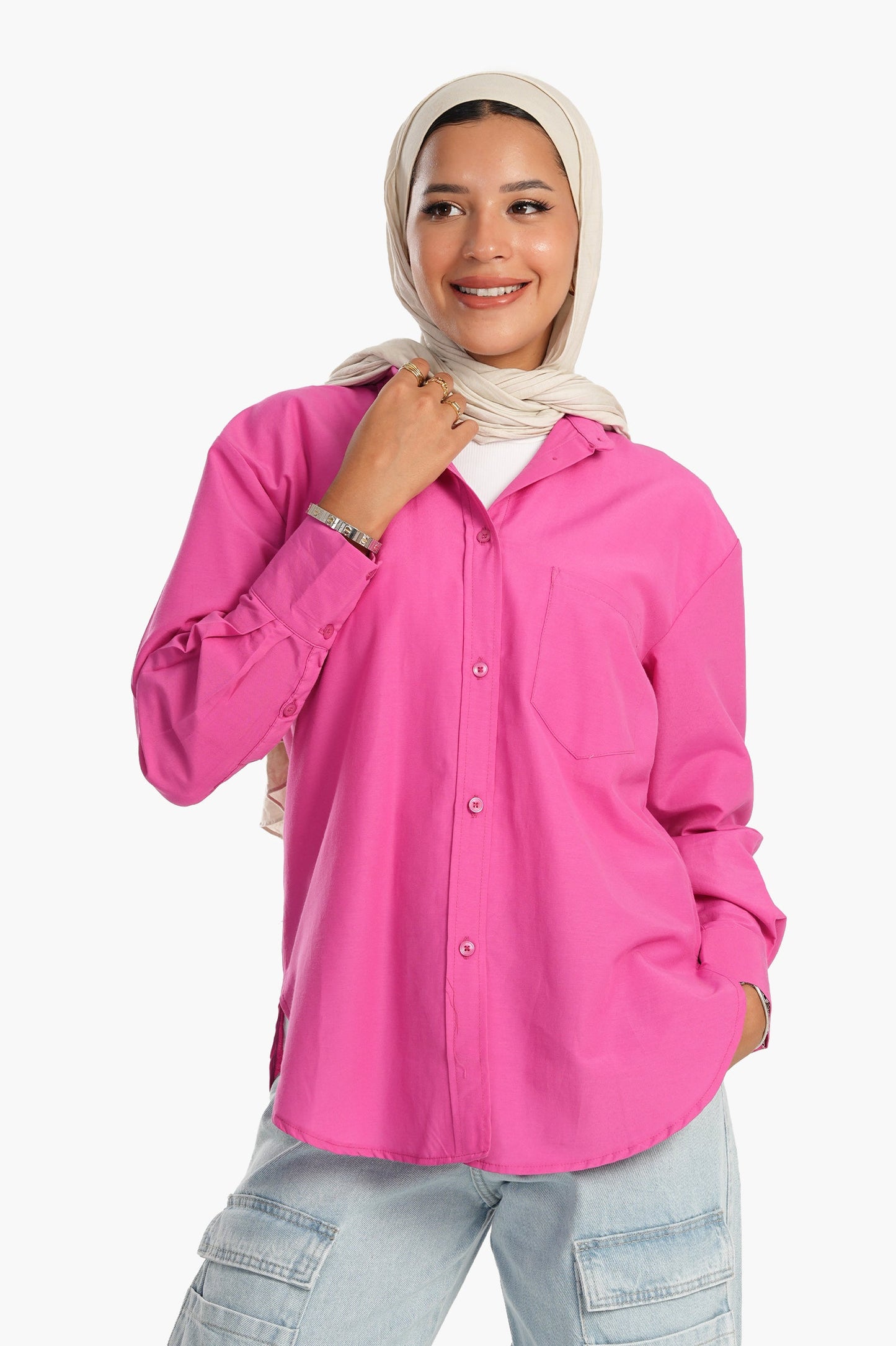 Carina Cotton Blend Collared Shirt