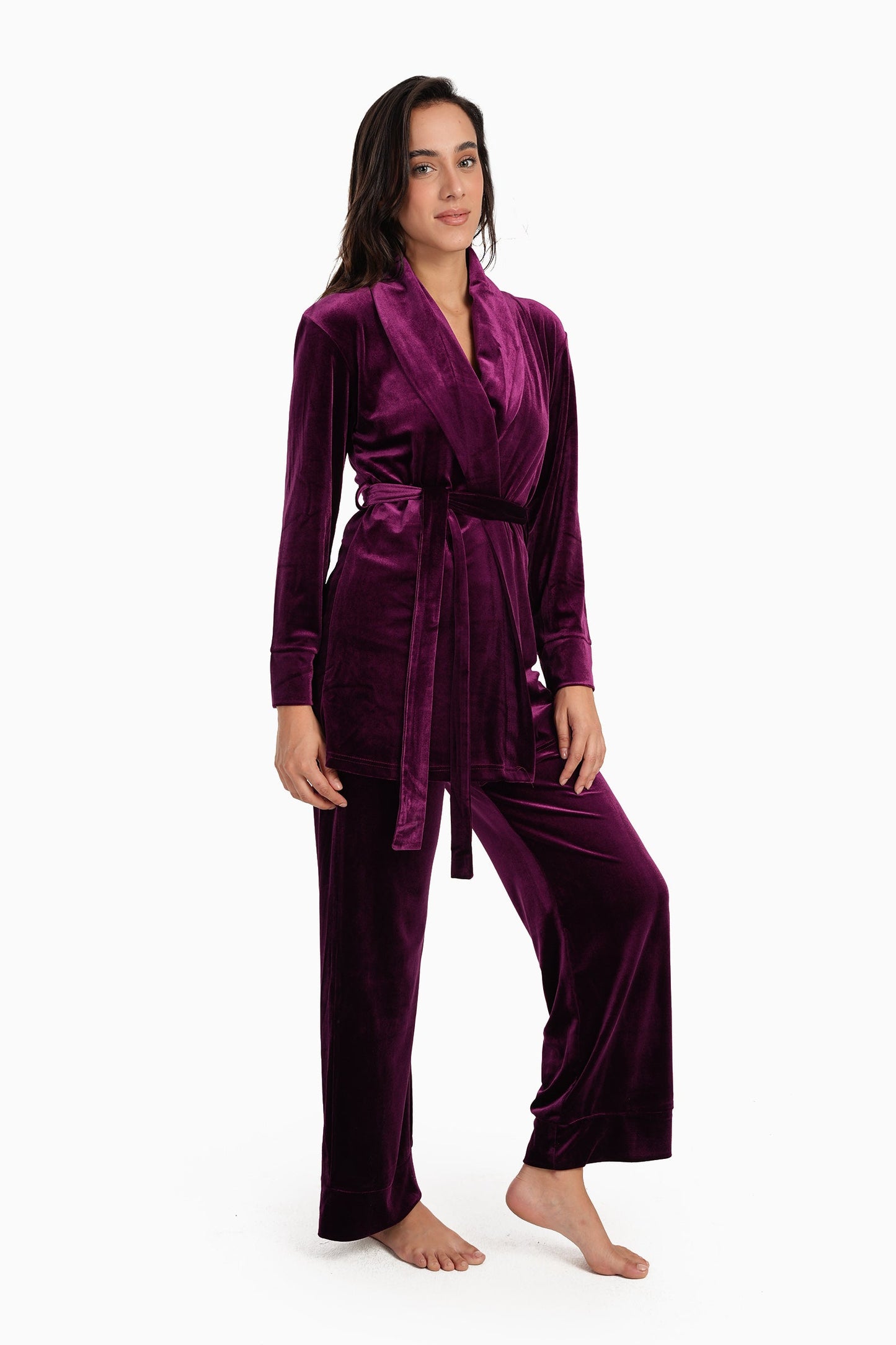 Carina 3 Pieces Velvet Pyjama Set