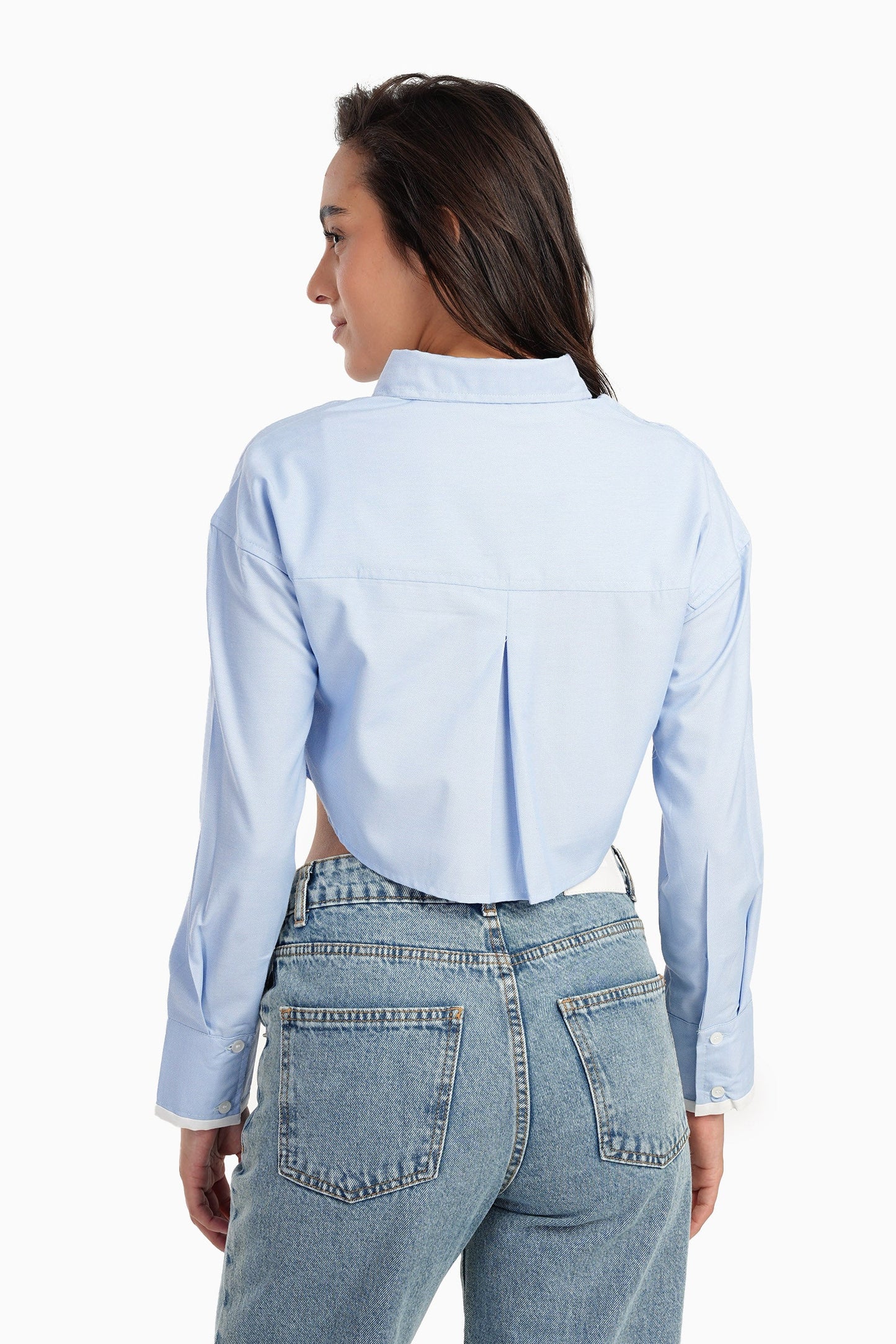 Carina Light Blue Cropped Shirt