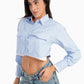 Carina Light Blue Cropped Shirt