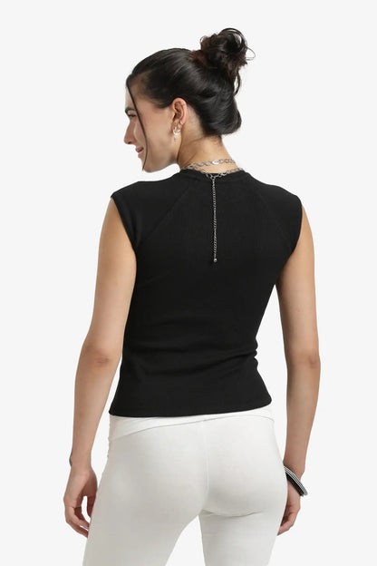 Ribbed Cap Sleeves Top