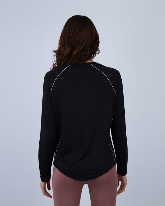 Black Slim Long Sleeve Sports Top