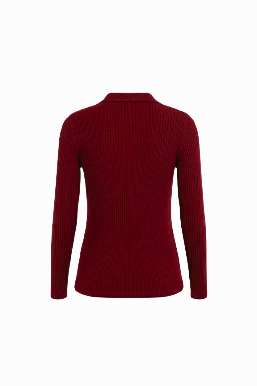 بلوفر مضلع مع ياقة