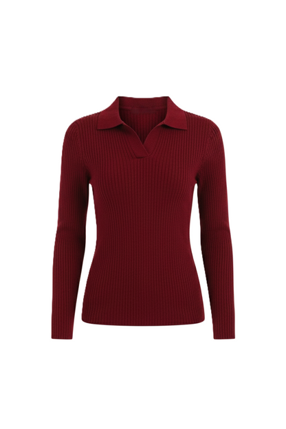 بلوفر مضلع مع ياقة