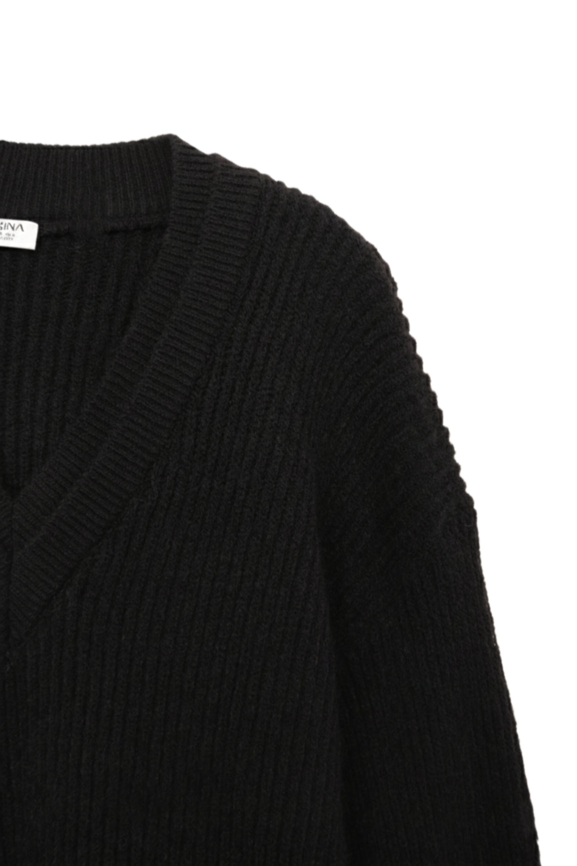 بلوفر مضلع برقبة على شكل حرف V