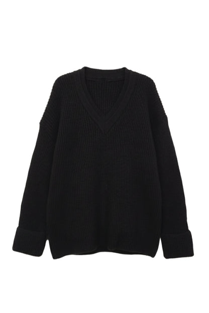 بلوفر مضلع برقبة على شكل حرف V