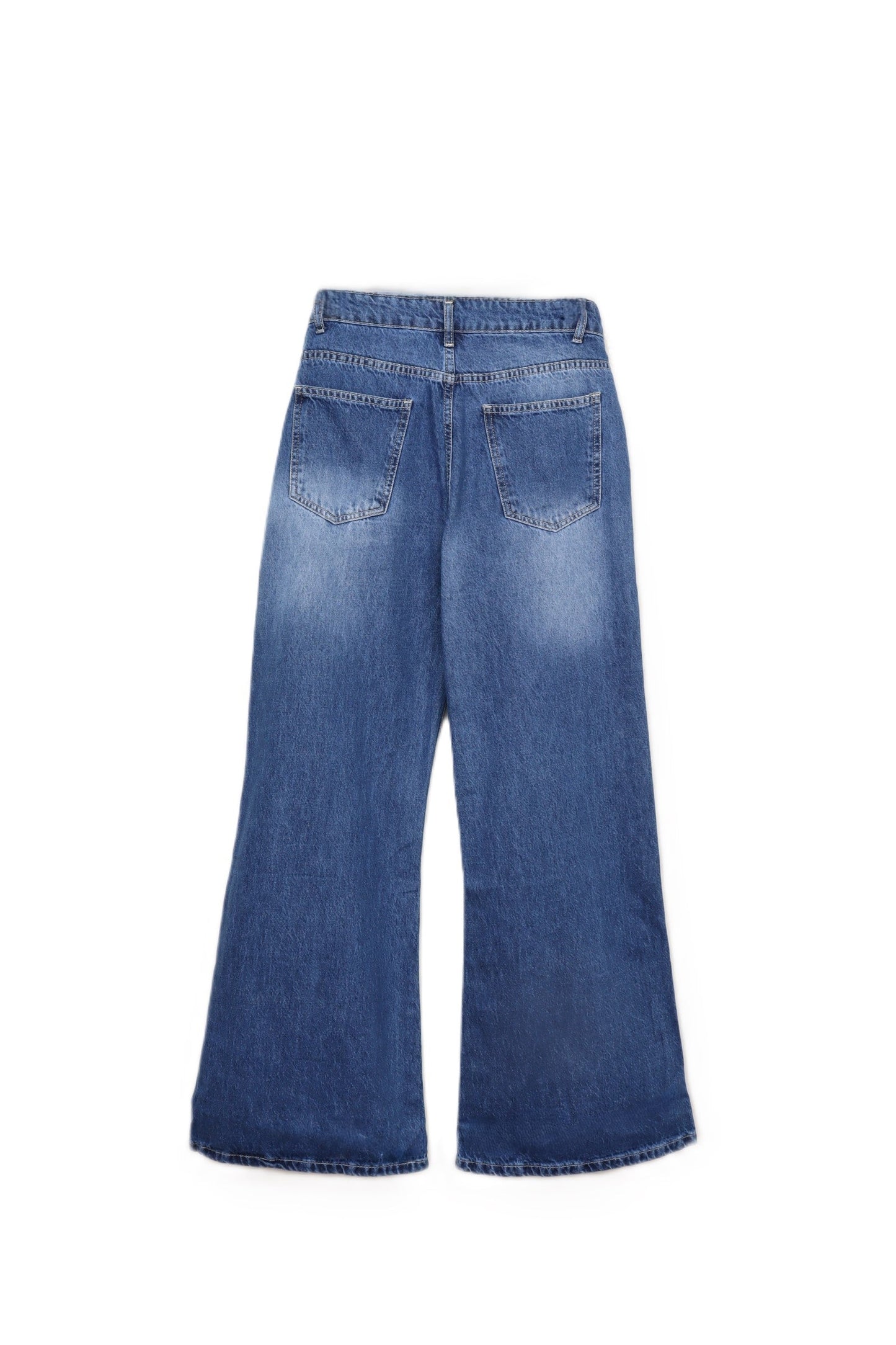 بنطال جينز مستقيم الساق بخصر مرتفع