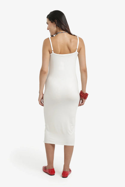 فستان ميدي ضيق سادة