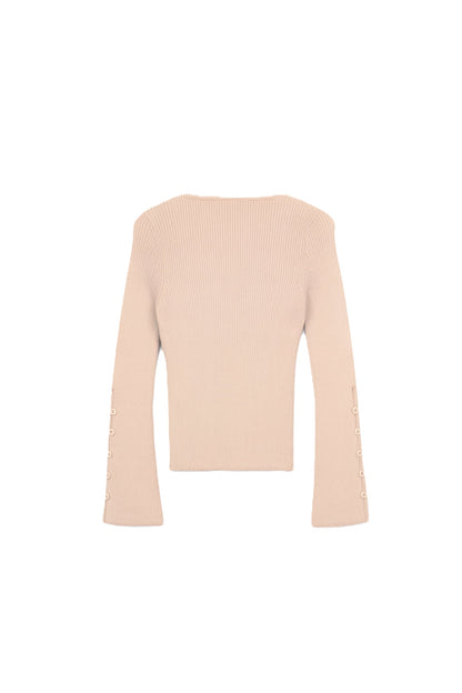 Square-Neck Ribbed Pullover