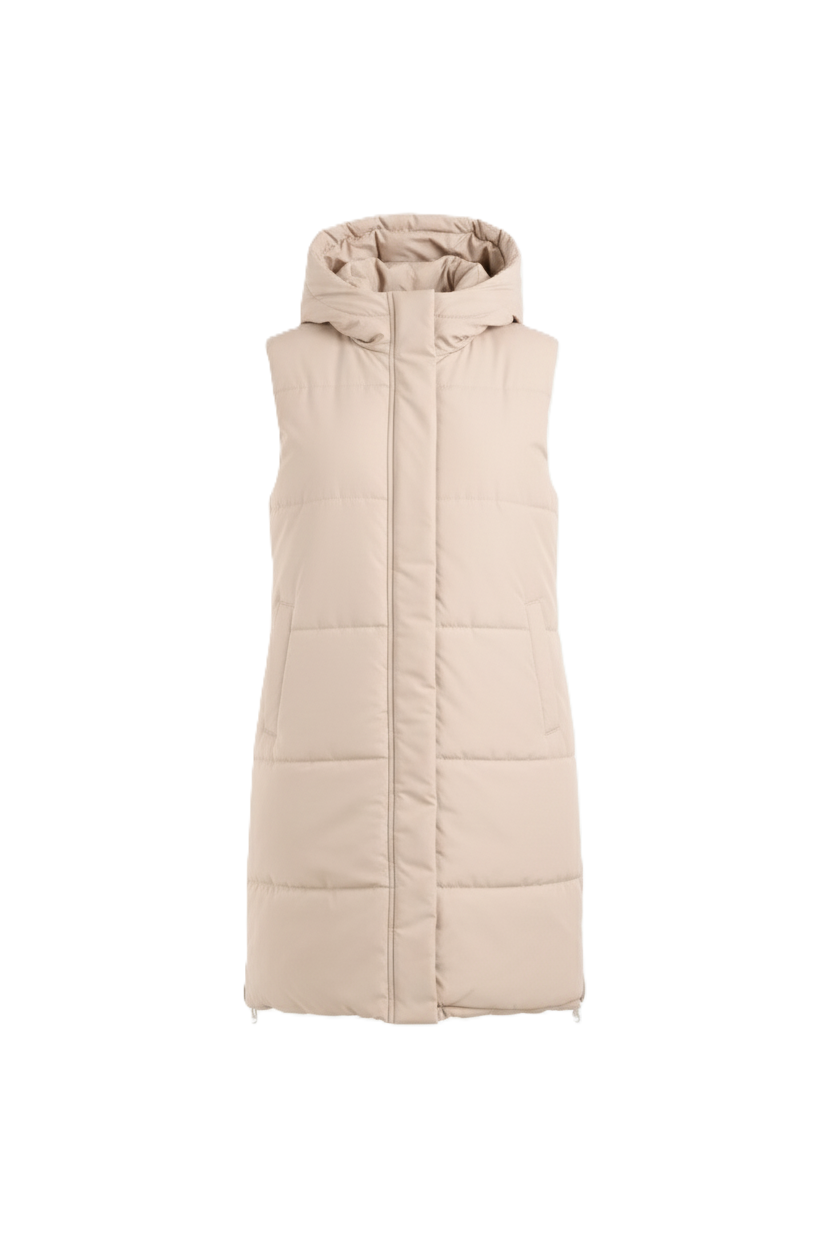Hooded Long Puffer Vest