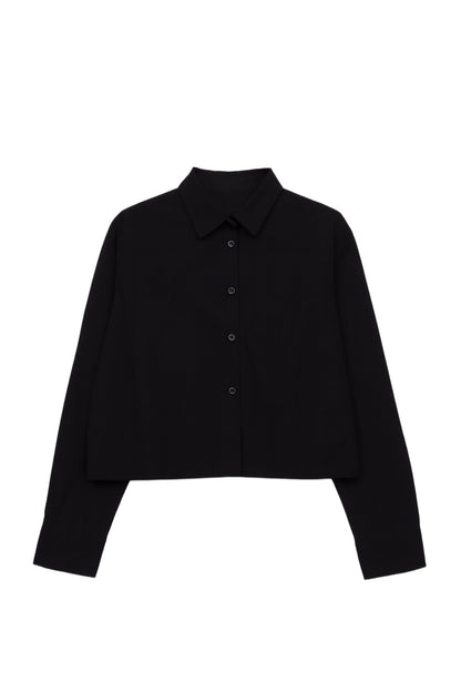Cropped Button-Up Shirt