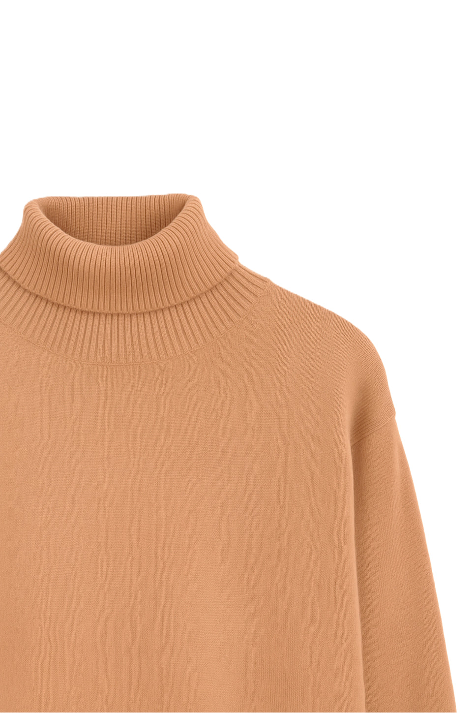 فستان متوسط ​​الطول محبوك برقبة عالية