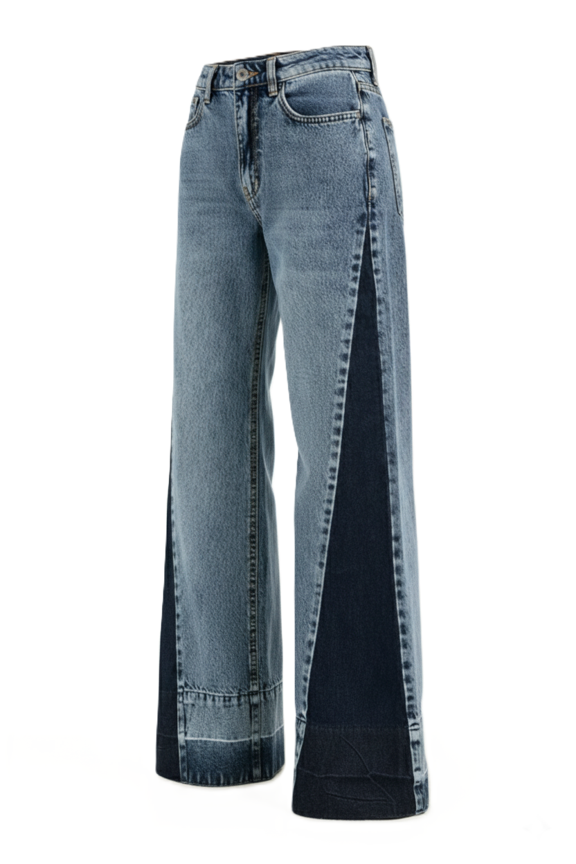 جينز بلوحة متباينة