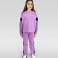 Violet Cross Crop Back Sweatshirt for Girls