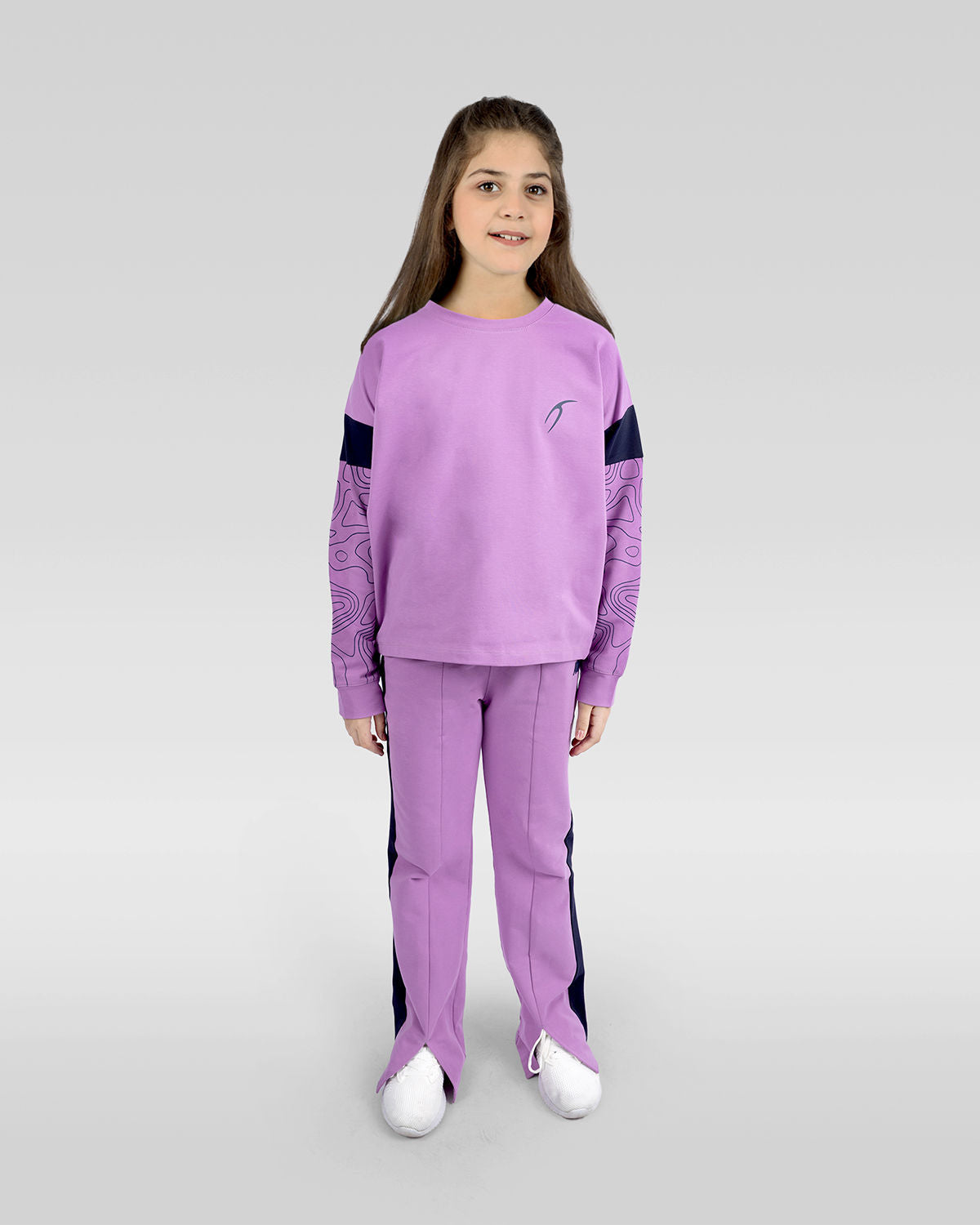 Violet Cross Crop Back Sweatshirt for Girls