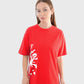 ATUM| Oversized Splash Women's T-Shirt - Red with White print 