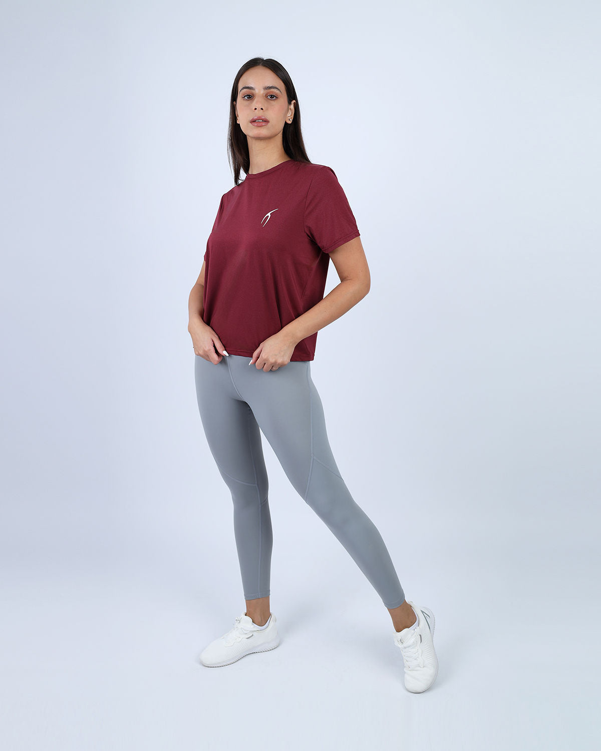 Burgundy Hyper Short Sleeves Training Top