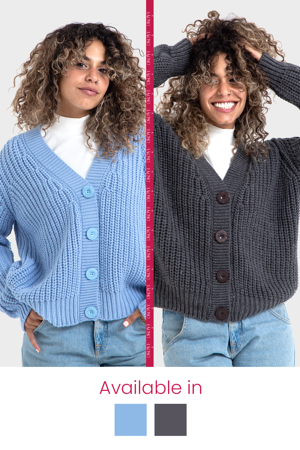 Okoye Light Blue Knitted Sweater