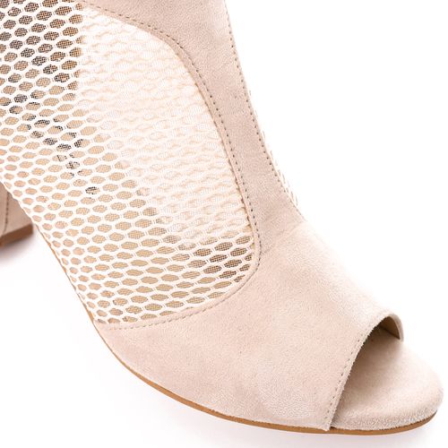 Mesh Side Suede Ankle Sandal