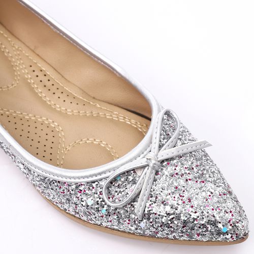 Silver Glitter Shiny Ballerina
