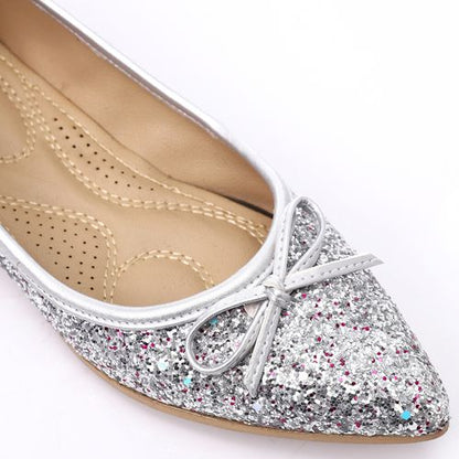 Silver Glitter Shiny Ballerina