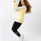 Yellow Printed Sleeve Top for Girls