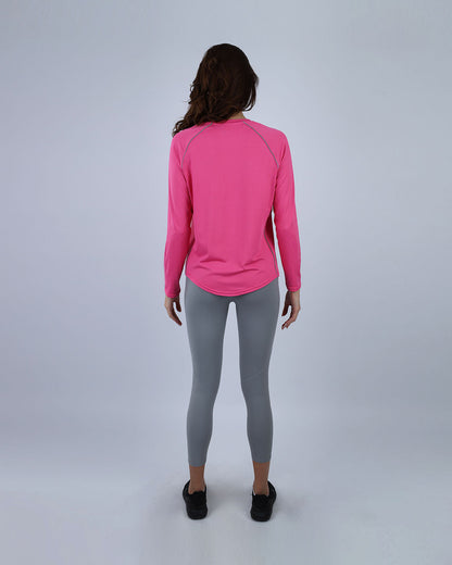 Fuchsia Slim Long Sleeve Sports Top