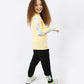 Yellow Printed Sleeve Top for Girls