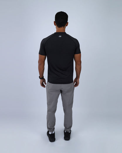 Black Dri-Fit Short-Sleeve Fitness Top