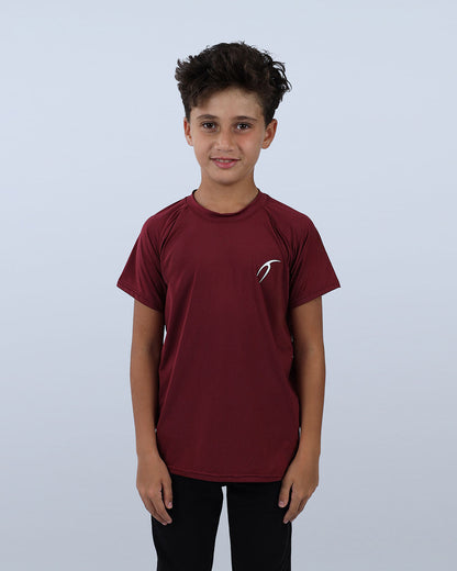 Burgundy Power-On Sports T-Shirt for Teen Boys