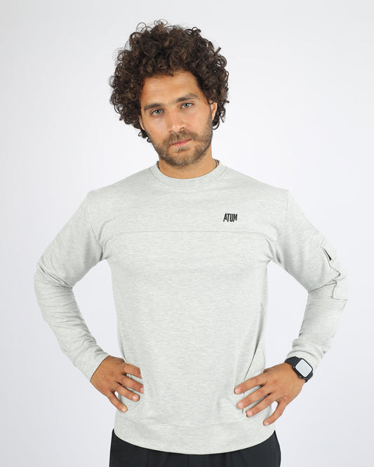 Gray T-shirt with a Sleeve Pocket