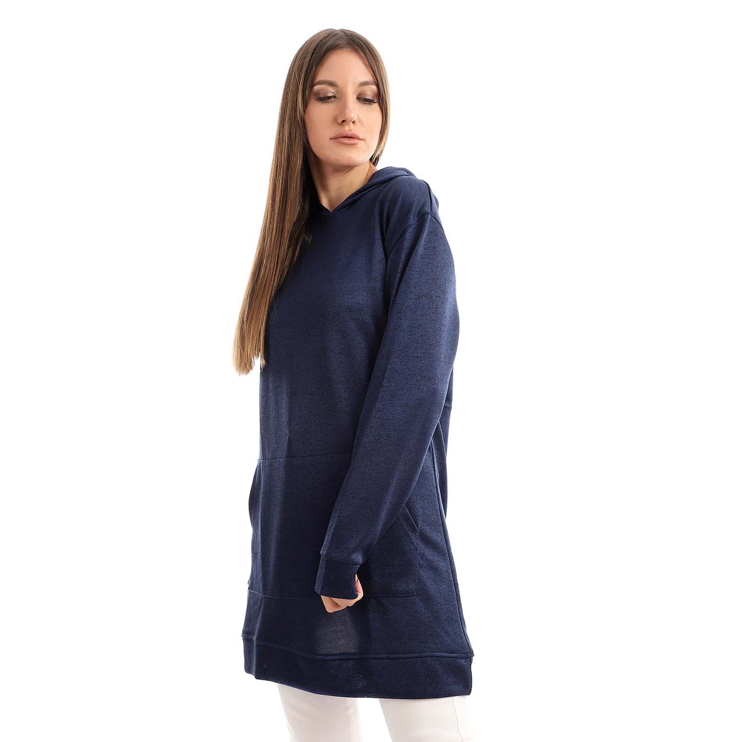 Kangaroo Pocket Long Hoodie - هودي طويل بجيوب متصلة