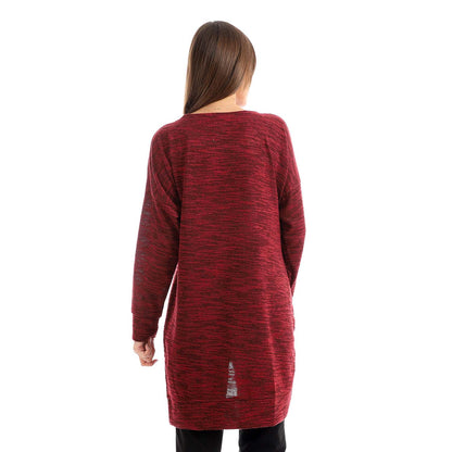 High Low Knitted Blouse - بلوزة محبوكة طويلة من الخلف