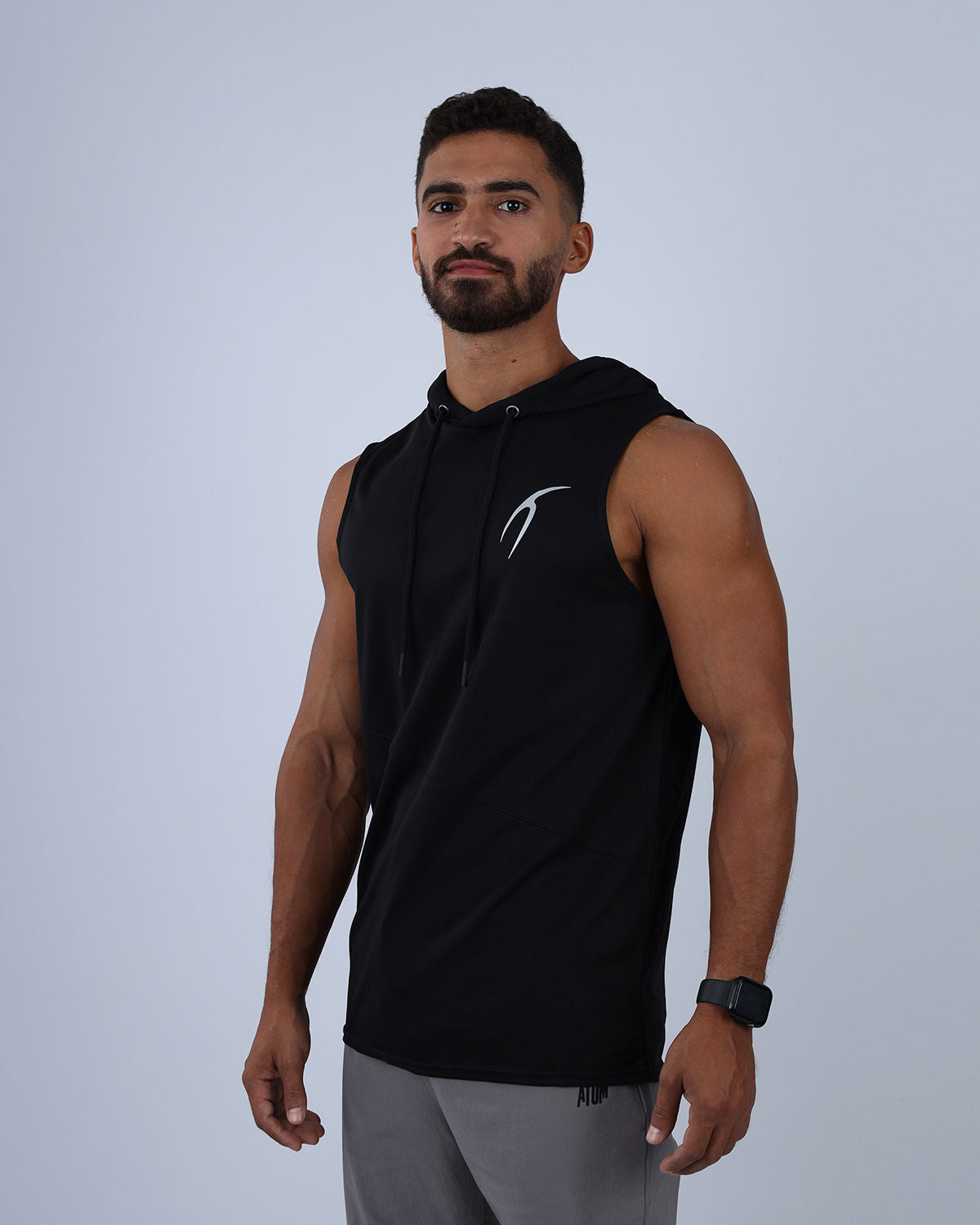 Black Sleeveless Breathable Hoodie