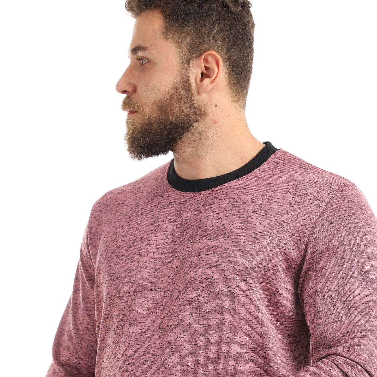 Round Elastic Cuffs Sweatshirt - سويت شيرت برقبة دائرية أساور مطاطية