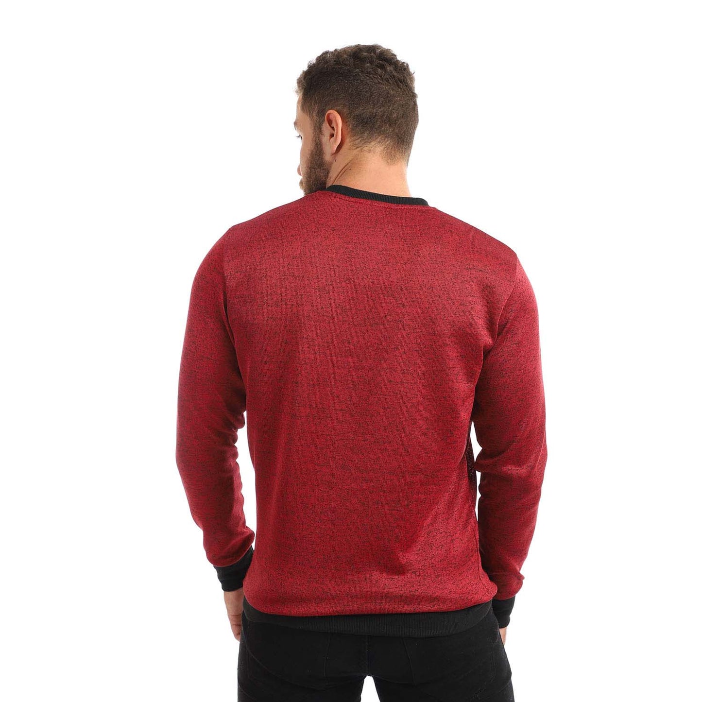 Round Elastic Cuffs Sweatshirt - سويت شيرت برقبة دائرية أساور مطاطية