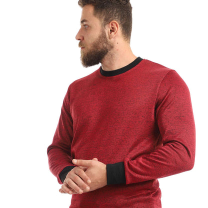 Round Elastic Cuffs Sweatshirt - سويت شيرت برقبة دائرية أساور مطاطية