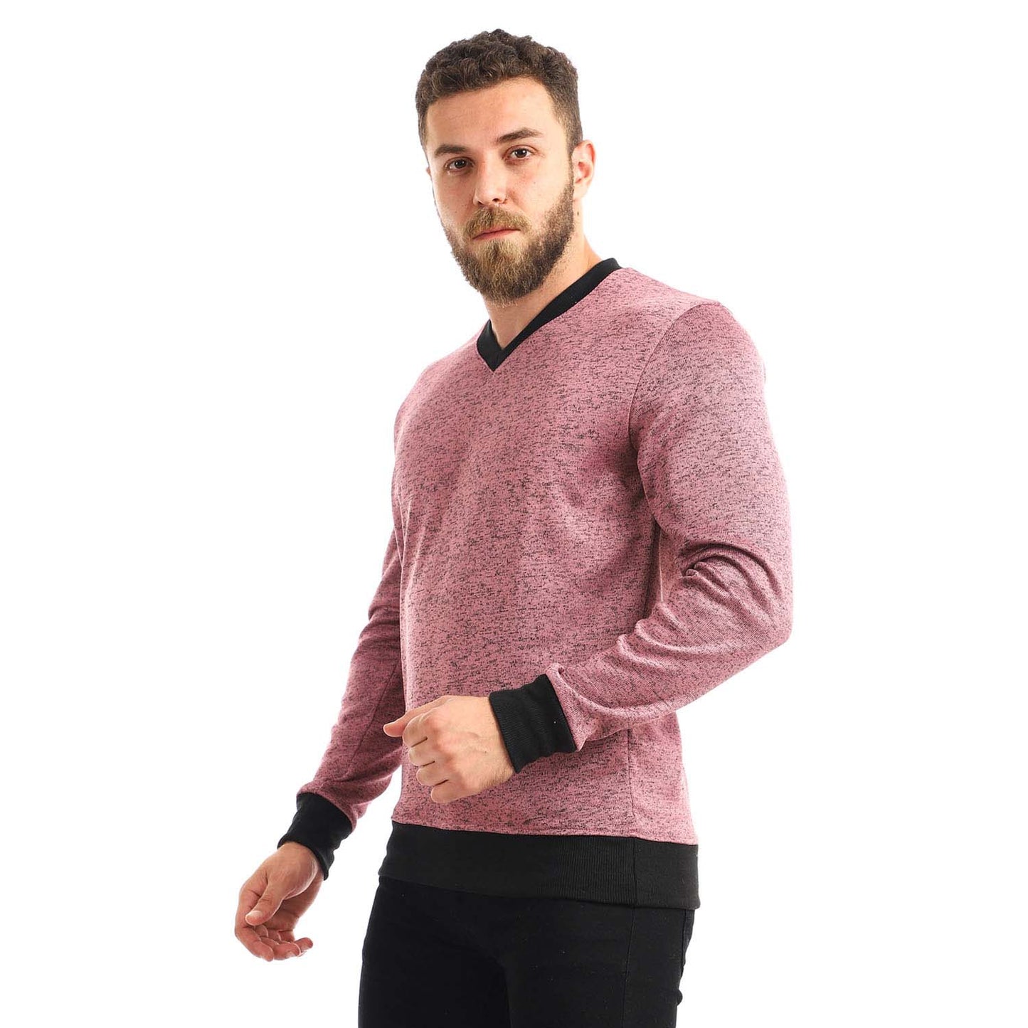 Knitted V-Neck Sweatshirt - سويت شيرت محبوك برقبة V