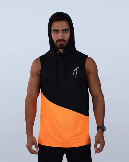 Orange Sleeveless Breathable Hoodie