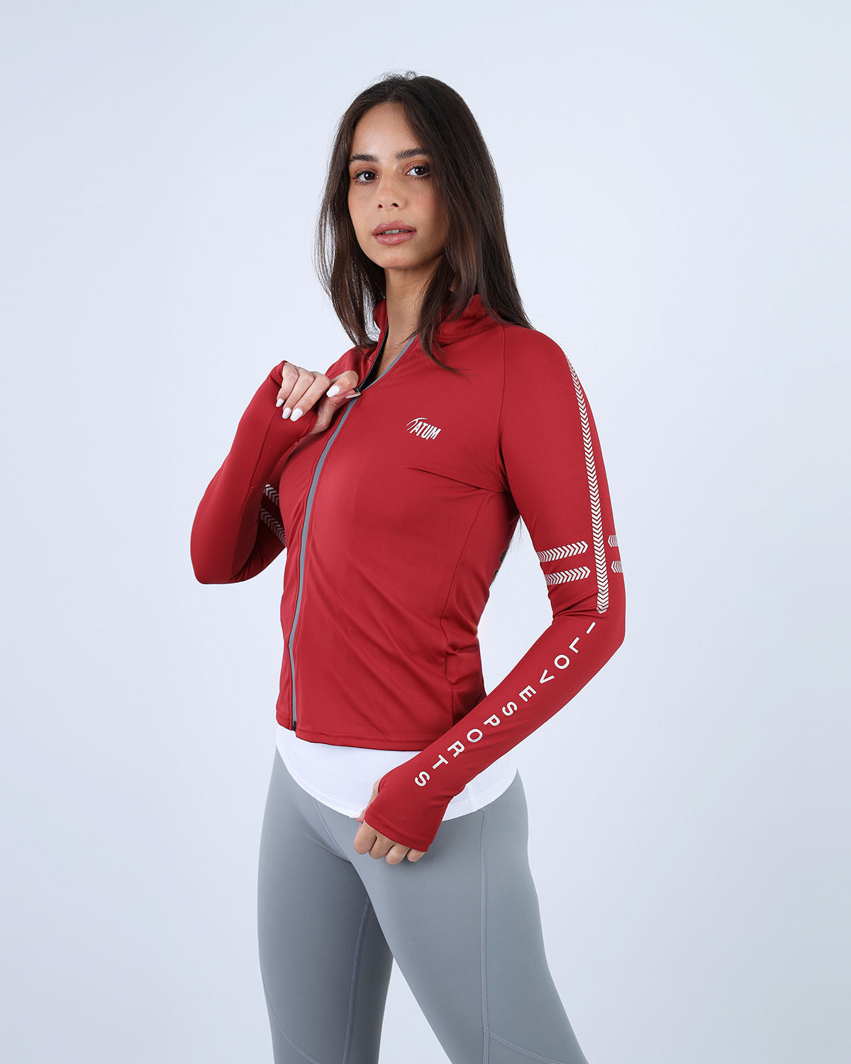 Red Athleisure Inspire Zip Jacket