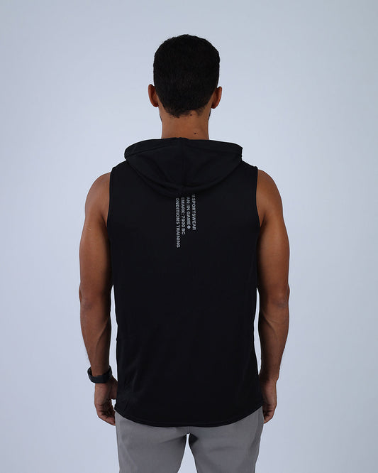 Black Sleeveless Breathable Hoodie