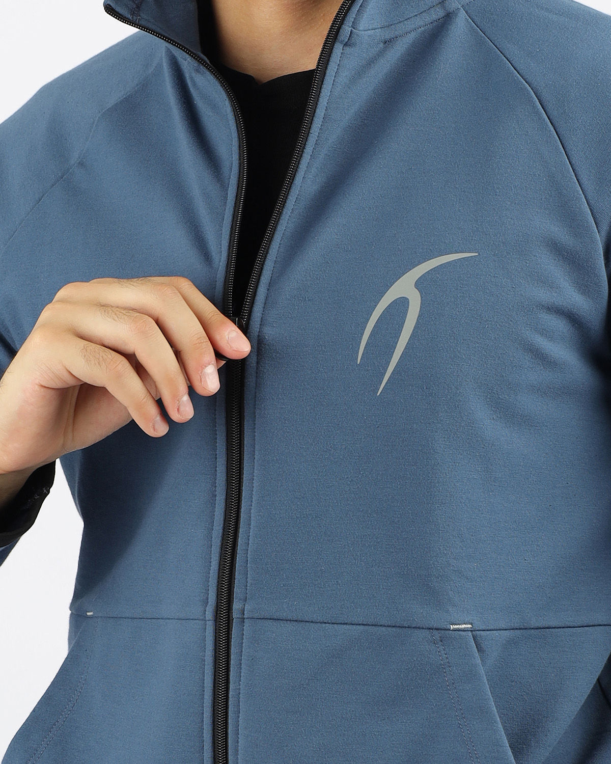 Steel Blue Full Zip Hoodie