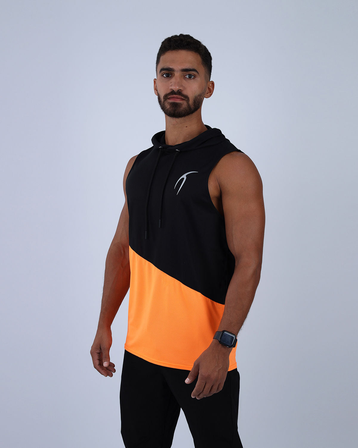 Orange Sleeveless Breathable Hoodie