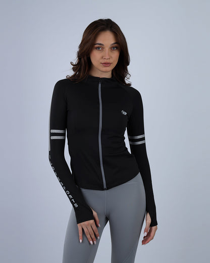 Black Athleisure Inspire Zip Jacket